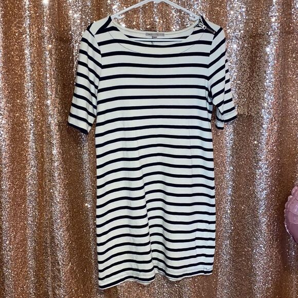 Navy Blue and White Striped GAP Dress - Picture 1 of 3
